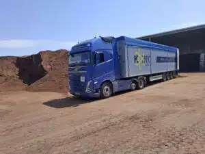 Walking floor transport met zandstromen